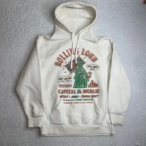 2021 rolling loud men's white hoodie Travis Scott hiphop rap‎ boxy M